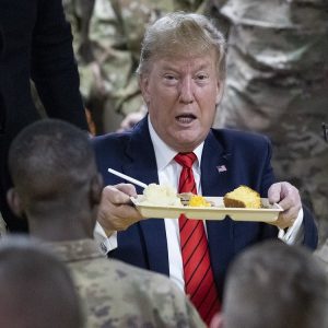 Trump visits troops in Afghanistan, says Taliban want deal